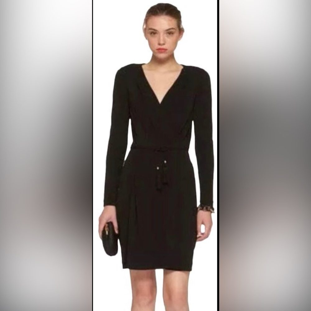 DVF CHANIA Faux wrap dress in black size 14